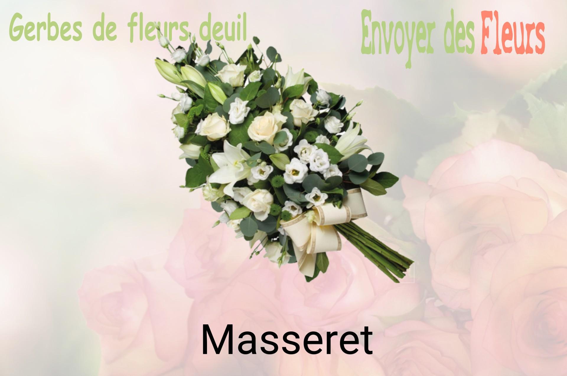 Gerbe de fleurs de deuil livrée à Masseret